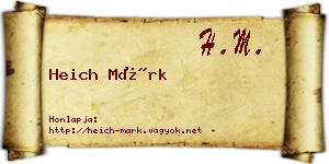 Heich Márk névjegykártya